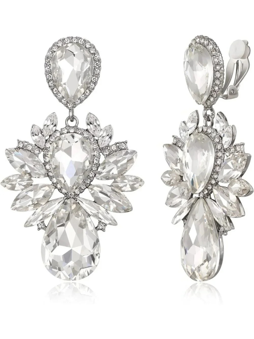 Vintage Crystal Dangle Earrings | Rhinestone Waterdrop Chandelier Jewelry for